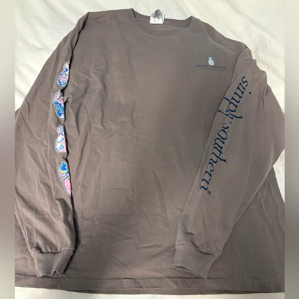 Simply Southern Gray Long Sleeve Tee Casual Comfort